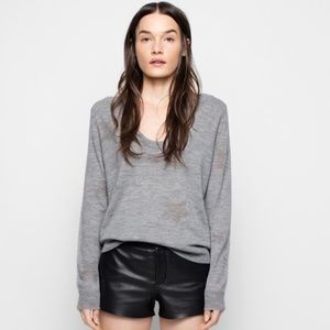NWT ZADIG & VOLTAIRE Rina Star Merinos Sweater XS